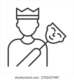 Ilustración vectorial de icono de contorno de síndrome de impostor