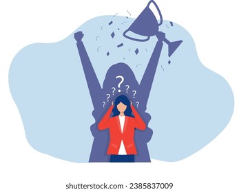 Low self esteem concept vector illustration. Businessman standing