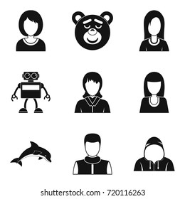 Impostor icons set. Simple set of 9 impostor vector icons for web isolated on white background