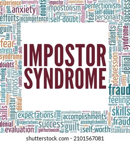 Impostor Syndrome conceptual vector illustration word cloud isolated on white background.
