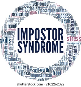 Impostor Syndrome conceptual vector illustration word cloud isolated on white background.