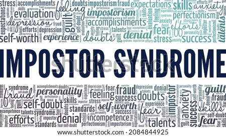 Impostor Syndrome conceptual vector illustration word cloud isolated on white background.