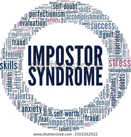 Impostor Syndrome conceptual vector illustration word cloud isolated on white background.
