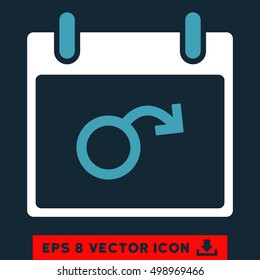 Impotence Calendar Day icon. Vector EPS illustration style is flat iconic bicolor symbol, blue and white colors.