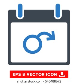 Impotence Calendar Day icon. Vector EPS illustration style is flat iconic bicolor symbol, smooth blue colors.