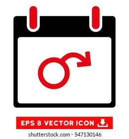 Impotence Calendar Day icon. Vector EPS illustration style is flat iconic bicolor symbol, intensive red and black colors.