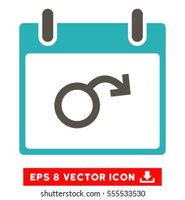 Impotence Calendar Day icon. Vector EPS illustration style is flat iconic bicolor symbol, grey and cyan colors.