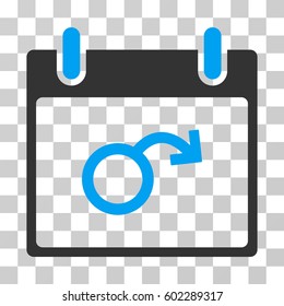 Impotence Calendar Day icon. Vector illustration style is flat iconic bicolor symbol, blue and gray colors, transparent background. Designed for web and software interfaces.