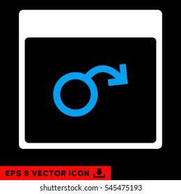 Impotence Calendar Page icon. Vector EPS illustration style is flat iconic bicolor symbol, blue and white colors.