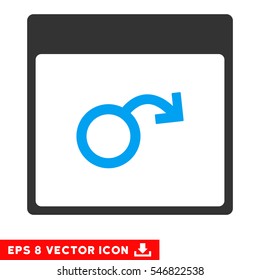 Impotence Calendar Page icon. Vector EPS illustration style is flat iconic bicolor symbol, blue and gray colors.