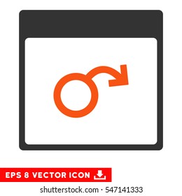 Impotence Calendar Page icon. Vector EPS illustration style is flat iconic bicolor symbol, orange and gray colors.