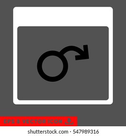 Impotence Calendar Page icon. Vector EPS illustration style is flat iconic bicolor symbol, black and white colors.