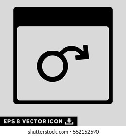 Impotence Calendar Page icon. Vector EPS illustration style is flat iconic symbol, black color.