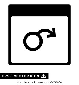 Impotence Calendar Page icon. Vector EPS illustration style is flat iconic symbol, black color.