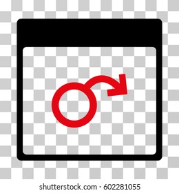 Impotence Calendar Page icon. Vector illustration style is flat iconic bicolor symbol, intensive red and black colors, transparent background. Designed for web and software interfaces.