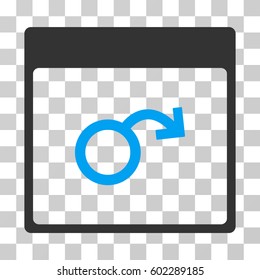 Impotence Calendar Page icon. Vector illustration style is flat iconic bicolor symbol, blue and gray colors, transparent background. Designed for web and software interfaces.