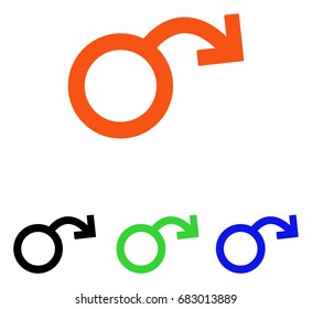 Impotence vector icon. Illustration style is a flat iconic colored symbol with different color versions.