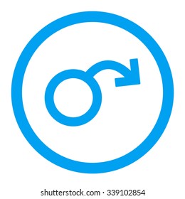 Impotence vector icon. Style is flat rounded symbol, blue color, rounded angles, white background.