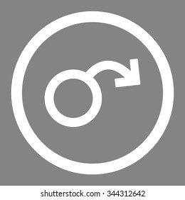Impotence vector icon. Style is flat rounded symbol, white color, rounded angles, gray background.