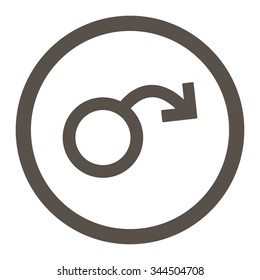 Impotence vector icon. Style is flat rounded symbol, grey color, rounded angles, white background.