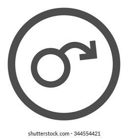 Impotence vector icon. Style is flat rounded symbol, gray color, rounded angles, white background.