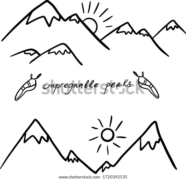 Impregnable Peaks Mountain Peak Rocky Inaccessible Stock Vector ...