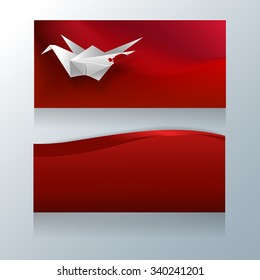 Impress with your origami crane image on deep red banners. Unique, meaningful and perfect for your creativity. Get it now!