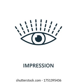 Impression icon from reputation management collection. Simple line element impression symbol for templates, web design and infographics.