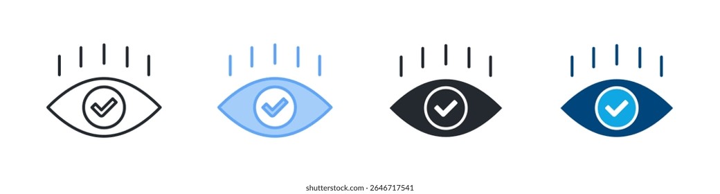 Impression Icon Set Multiple Style. Designed In Outline, Blue, Glyph, Dual Tone