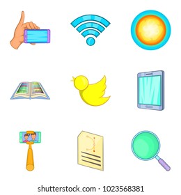 Impression icons set. Cartoon set of 9 impression vector icons for web isolated on white background