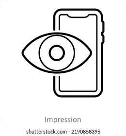 Impresión y concepto de icono móvil