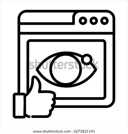 Impression Outline Icon Vector Illustration