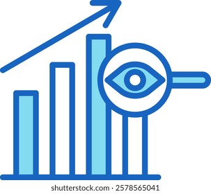 Impression Rate Icon Blue Vector Illustration