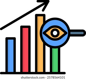 Impression Rate Icon Lineal Color Vector Illustration