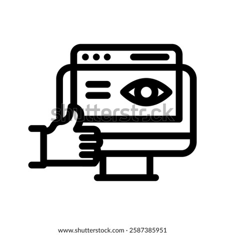 impression rate line icon illustration vector graphic. Simple element illustration vector graphic, suitable for app, websites, and presentations isolated on white background