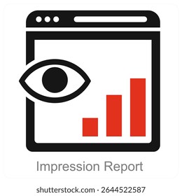 Design de conceito de ícone de vetor do Impression Report