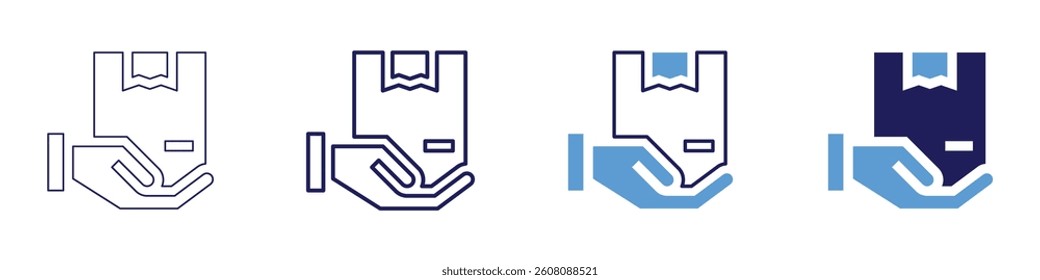 Impression share icon in 4 different styles. Thin Line, Line, Bold Line, Duotone. Duotone style. Editable stroke.