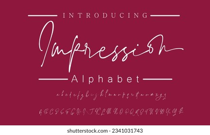Impression Signature Font Calligraphy Logotype Script Font Type Font lettering handwritten