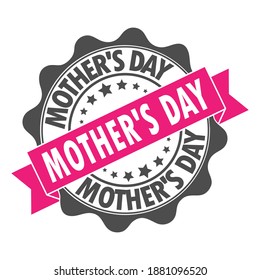 An impression of a stamp with the inscription MOTHER's DAY. Old worn vintage stamp. Stock vector illustration.