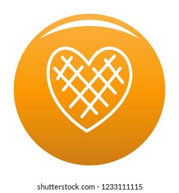 Impressionable heart icon. Simple illustration of impressionable heart vector icon for any design orange