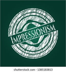 Impressionism chalk emblem. Vector Illustration. Detailed.