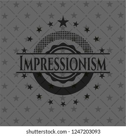 Impressionism dark emblem. Retro
