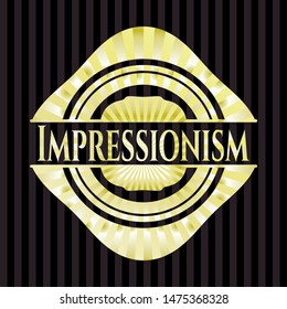 Impressionism gold emblem. Vector Illustration. Detailed.