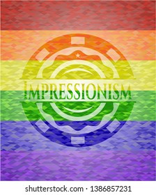Impressionism lgbt colors emblem. Vector Illustration. Mosaic.