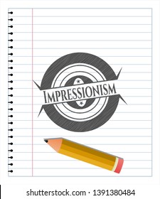 Impressionism with pencil strokes. Vector Illustration. Detailed.