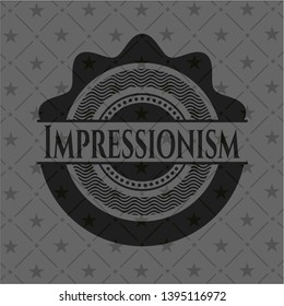 Impressionism realistic black emblem. Vector Illustration. Detailed.