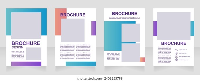 Impressionism techniques guide blank brochure design. Template set with copy space for text. Premade corporate reports collection. Editable 4 paper pages. Myriad Pro, Arial fonts used