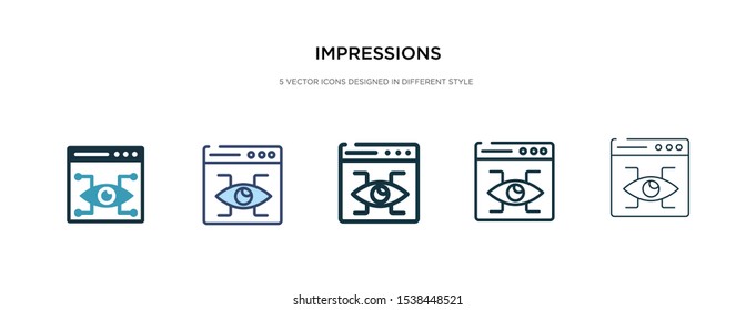 impressions icon in different style vector illustration. two colored and black impressions vector icons designed in filled, outline, line and stroke style can be used for web, mobile, ui