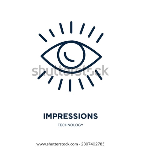 impressions icon from technology collection. Thin linear impressions, impression, emblem outline icon isolated on white background. Line vector impressions sign, symbol for web and mobile