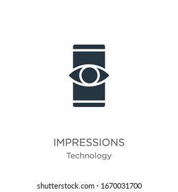 Impressions icon vector. Trendy flat impressions icon from technology collection isolated on white background. Vector illustration can be used for web and mobile graphic design, logo, eps10